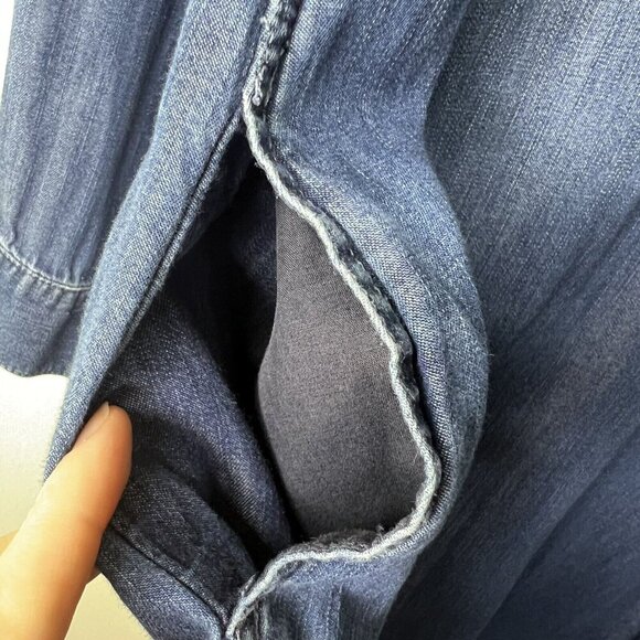 White House Black Market Denim Shirt Dress Sz 4 Jean Coastal Cowgirl - Picture 8 of 8